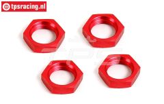 BWS55065R Radmutter Rot 24 mm, 4 st.