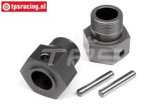 HPI102157 Radmitnehmer hinten Gun Metal, 2 st.