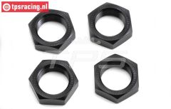 LOS252051 LOSI Alu-Radmutter 24 mm Schwarz, 4 st.