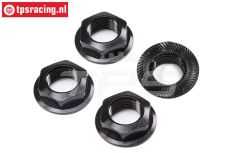 LOS252112 Radmutter mit flansch schwarz SRR-SBR 2.0, 4 st.