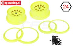LOSB7035 Felgen Neon-Gelb Ø120-B60 mm, Set
