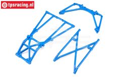 LOS241049 Rollkäfigteile hinten Blau LMT Truck, Set