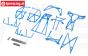 LOS241046 Überrollkäfig kompl. Blau LMT Truck, Set