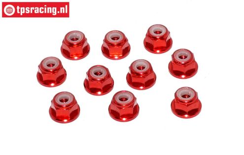 TPS1223/01 Alu-Sicherungs mutter M3 Rot, 10 st.