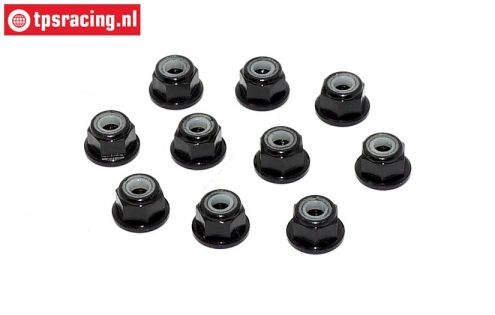 TPS1223/02 Alu-Sicherungs mutter M3 Schwarz, 10 st.