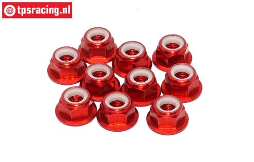 TPS1225/01 Alu-Sicherungs mutter M5 Rot, 10 st.