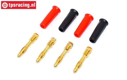 TPS0088 Bananen stekker Gold Ø4-L46 mm, 4 st.