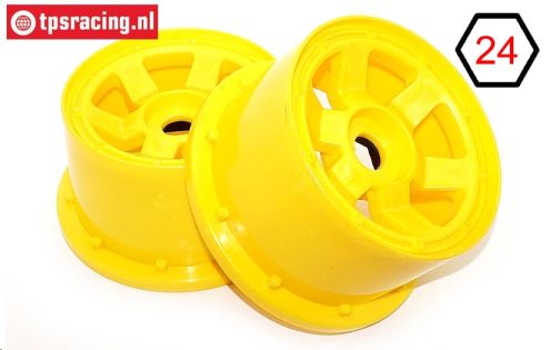 TPS5028/80YE Nylon Felge Gelb Ø120-B80 mm, 2 st.