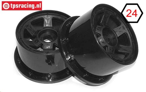 TPS5028/80B Nylon Felge Ø120-B80 mm Schwarz, 2 st.