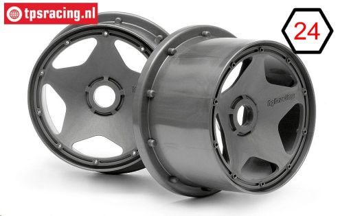 HPI3227 Felgen Gun-metal Ø120-B75 mm, 2 st.