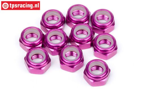 HPIZ867 Aluminium Stopmutter M4 Violett, 10 St