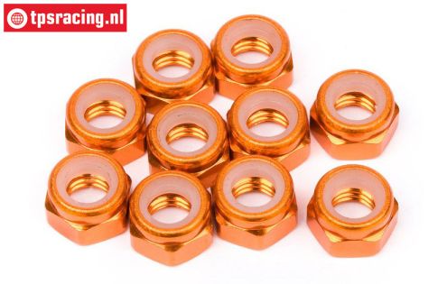 HPIZ868 Aluminium Stopmutter M4 Orange, 10 Stk.