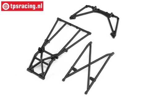 LOS241044 Rollkäfigteile hinten Schwarz LMT Truck, Set