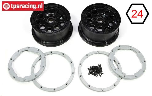 LOS45015 Felge Schwarz Ø120-B60 mm, Set