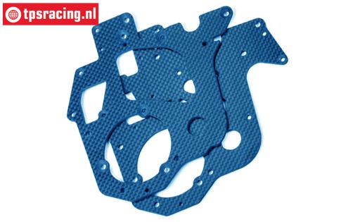 PROM057B PROMOTO Carbon-Chassisplatten blau, Set