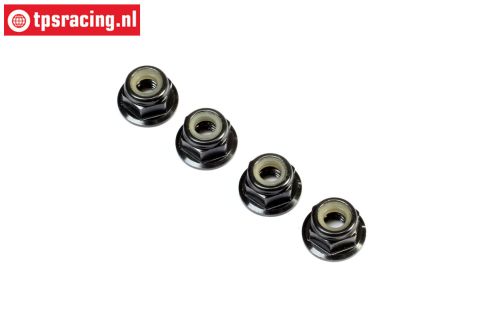TLR236009 TLR-Sicherungsmutter mit Flansch M4, 4 st.