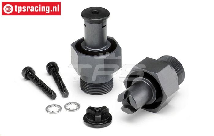 HPI105612 Radachse vorne HD, Gun-Metal, 2 st
