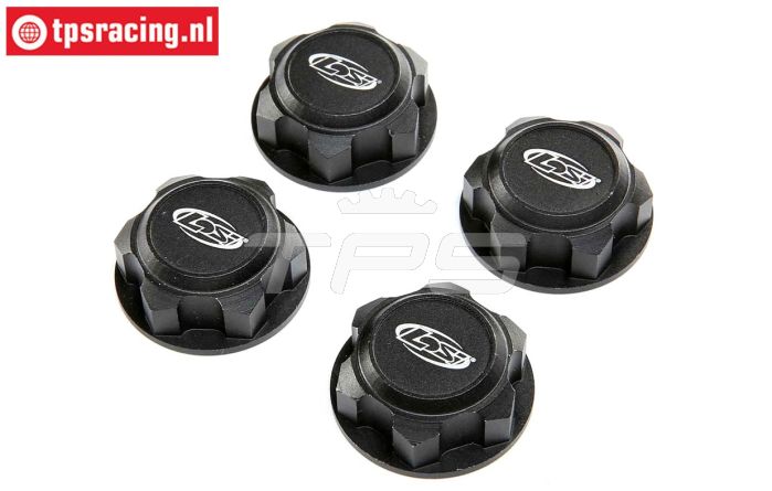 LOS352009 LOSI Alu-Radmutter Geschl. Schwarz 24 mm, 4 st.