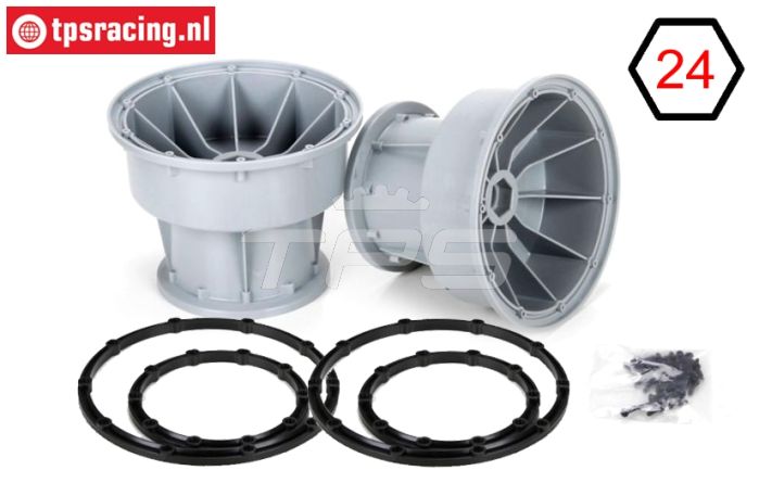 LOS45013 MTXL Felgen Grau-Schwarz, set