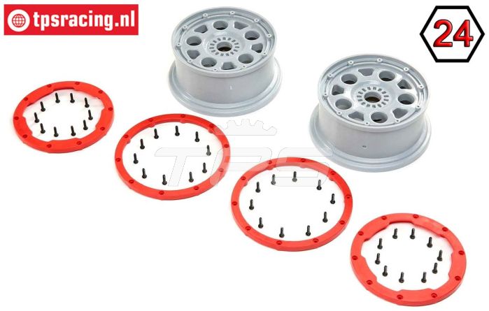 LOS45033 Felge Grau/Rot Ø120-B70 mm, Set