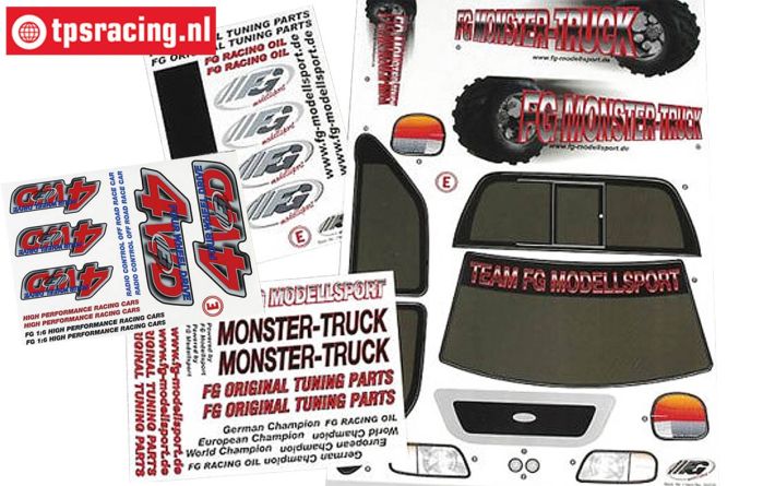 FG26155/01 Dekorbogen 1/6 Truck 2WD, set