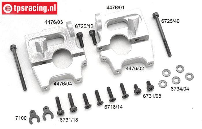 FG4476 Alu-Hinterachsbock links/rechts 2-teilig, Set