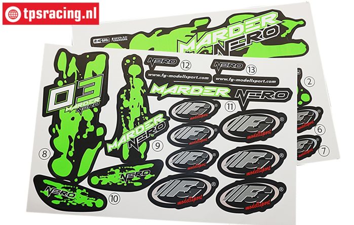 FG6159 Dekorbogen Marder Nero Buggy Grün, Set