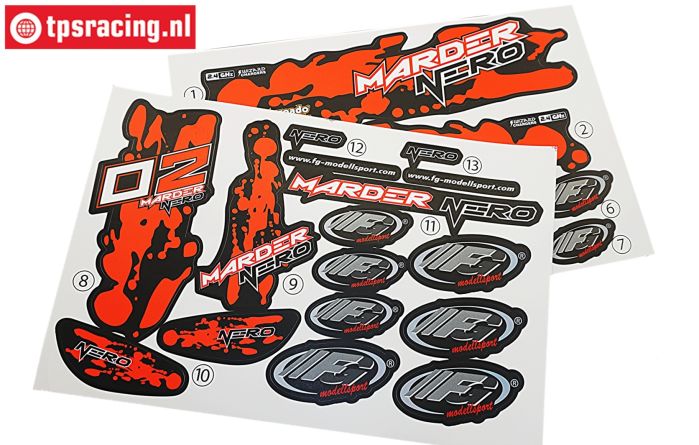 FG6158 Dekorbogen Marder Nero Buggy Rot, Set