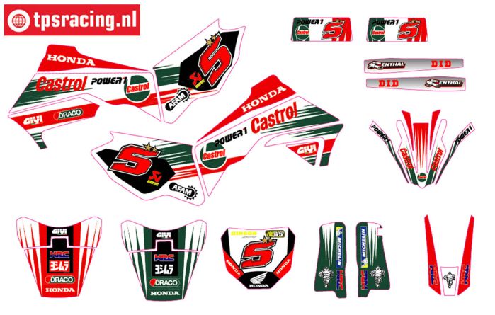 CS0980/66 PROMOTO Aufkleber Honda Castrol Power