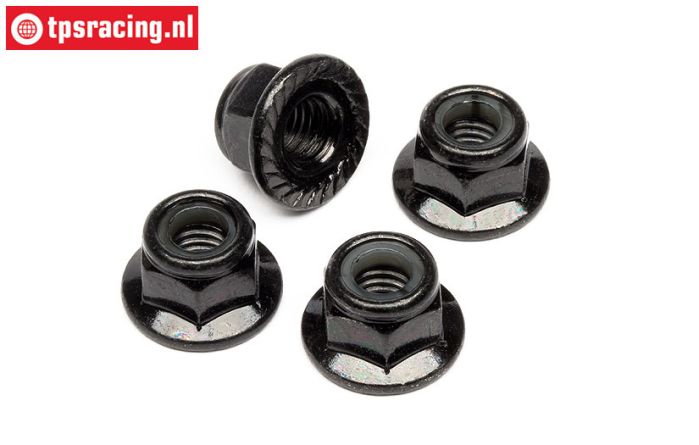 HPIZ682 Stahl Stopmutter mit Flansch M5, 4 St.