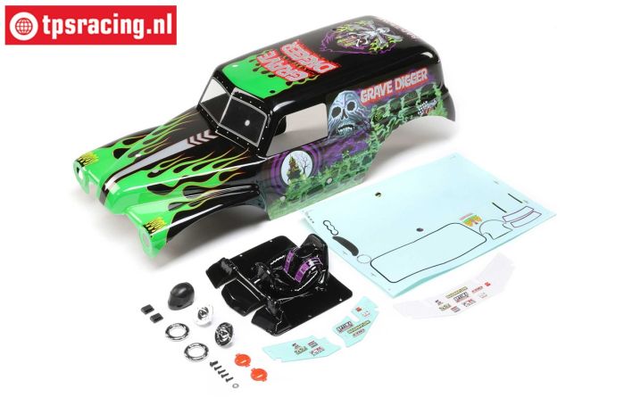LOS240013 LMT Grave Digger Karosserie Lackiert, Set
