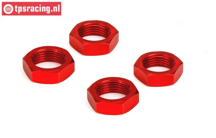 LOS252013 LOSI Alu-Radmutter Rot 24 mm, 4 st