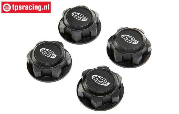 LOS352009 LOSI Alu-Radmutter Geschl. Schwarz 24 mm, 4 st.