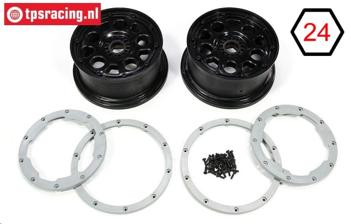 LOS45015 Felge Schwarz Ø120-B60 mm, Set
