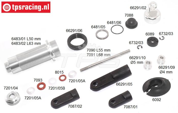 Konstruktionszeichnung Stoßdämpfer FG'04-Ø16