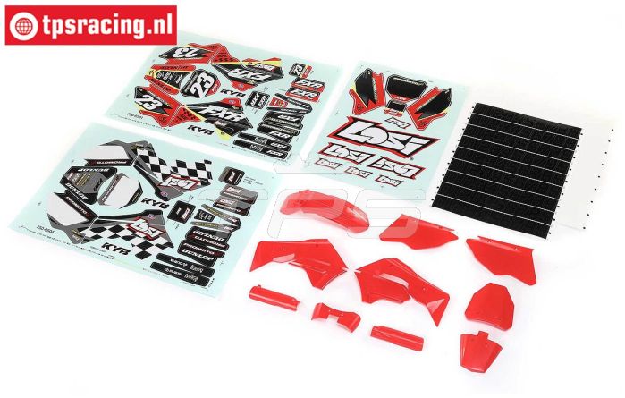 LOS260000 PROMOTO Kunststoff Teilen/Aufkl. Rot, Set.