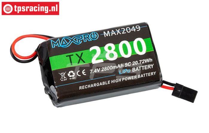 100031MAX2049 Maxpro 2S 2800 mAh LiPo, 1 st.