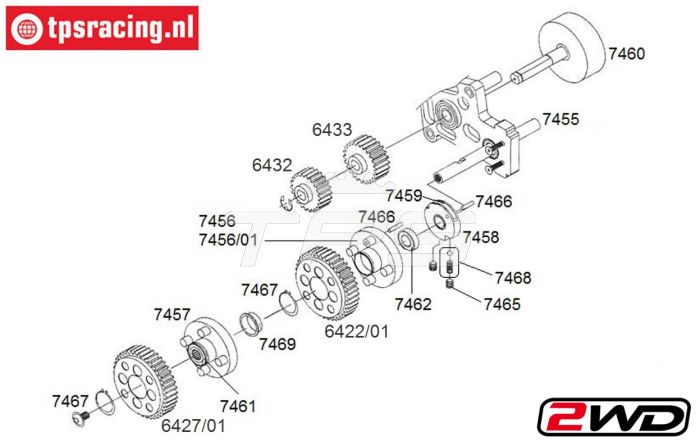 Konstruktionszeichnung 2 Gang Getriebe FG7451