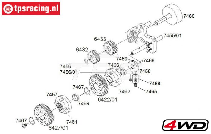 Konstruktionszeichnung 2 Gang Getriebe FG7453