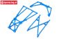 LOS241049 Rollkäfigteile hinten Blau LMT Truck, Set