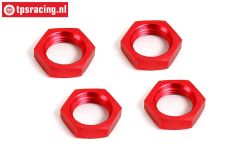 BWS55065R Radmutter Rot 24 mm, 4 st.