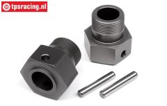 HPI102157 Radmitnehmer hinten Gun Metal, 2 st.