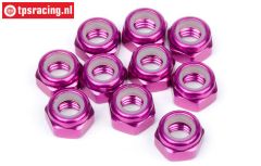 HPIZ867 Aluminium Stopmutter M4 Violett, 10 St