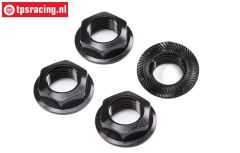 LOS252112 Radmutter mit flansch schwarz SRR-SBR 2.0, 4 st.
