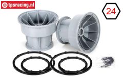 LOS45013 MTXL Felgen Grau-Schwarz, set