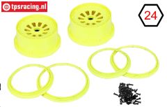 LOSB7035 Felgen Neon-Gelb Ø120-B60 mm, Set