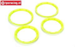 LOSB7037 Felgenringe Neon-Gelb Ø120 mm, 4 st.