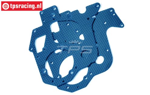 PROM057B PROMOTO Carbon-Chassisplatten blau, Set