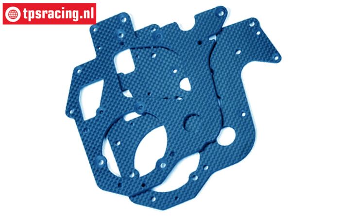 PROM057B PROMOTO Carbon-Chassisplatten blau, Set