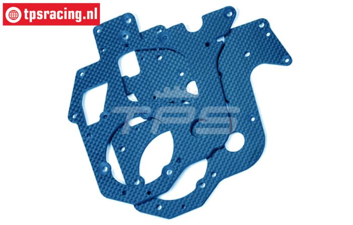 PROM057B PROMOTO Carbon-Chassisplatten blau, Set